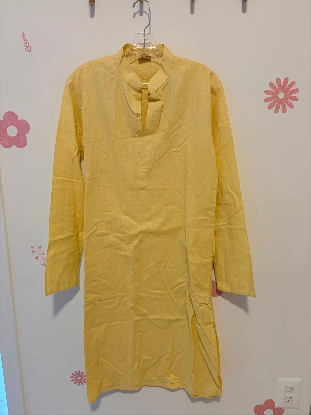 Men’s Butter Yellow Long Sleeve Kurta